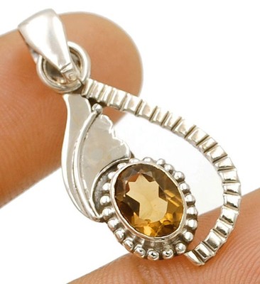 Natürlicher Rauchtopas 925 massiv echt Sterling Silber Anhänger Schmuck
