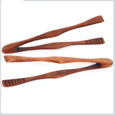 Wooden Cooking Kitchen Tongs Food  Tool Salad Bacon Steak Bread Cake Clip D$g