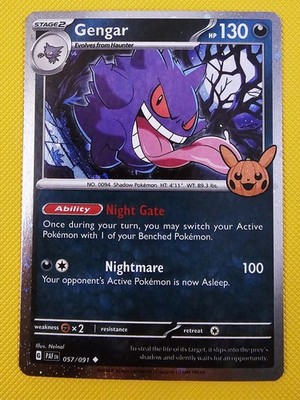 Pokemon Gengar Trick or Trade BOOster 057/091 Cosmos Holo Bleed X3 Swirl NM