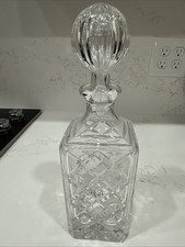 clear lead cut crystal decanter vintage