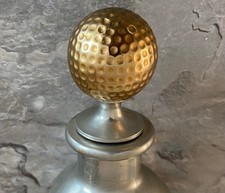 Flasche mit Golfkugel  GOLFBALL  Glasskulptur | Vintage Glaskunst 30cm.