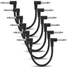 6-Inch Right Angle Guitar Patch Cables 6-Pack for Effects Pedal Boards