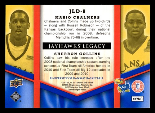 Mario Chalmers / Sherron Collins 2013 University of Kansas #JLD-9 Legacy Duos - Picture 2 of 2