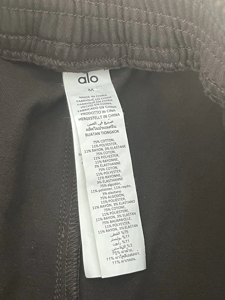 ALO Women's Logo Show Off Cargo Wide Leg Baggy Trouser Pants Brown Espresso Sz M - Image 4 of 4