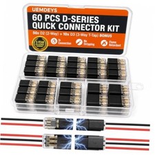 Pcs Quick Disconnect Wire Connectors Kit, 50x 2-Pin  10x 3-Pin Double Wire 60