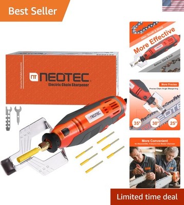 Electric Chainsaw Sharpener Kit with 6 Titanium Bits for Quick On-Saw Sharpening