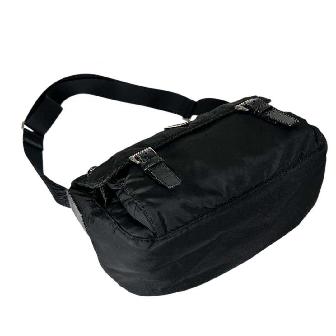 PRADA Shoulder Bag Nylon Black Women s Triangle Logo Used thumbnail 3