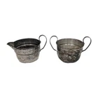 Vintage WALLACE STERLING 235 Mini Open Sugar and Creamer Patina - NO MON0 108g
