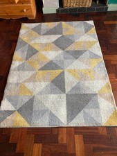 Grey Yellow Beige Rug 120 x 170 cm Dunelm Pattern