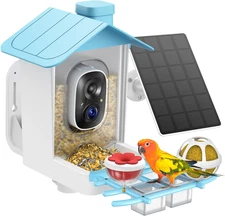 Smart Bird Feeder with Camera Solar Powered, Birdfeeder Cam for Outside, AI Spec