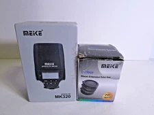 Meike Speedlight MK320 Shoe Mount Flash & Macro Ext. Tube Set for Nikon Cameras