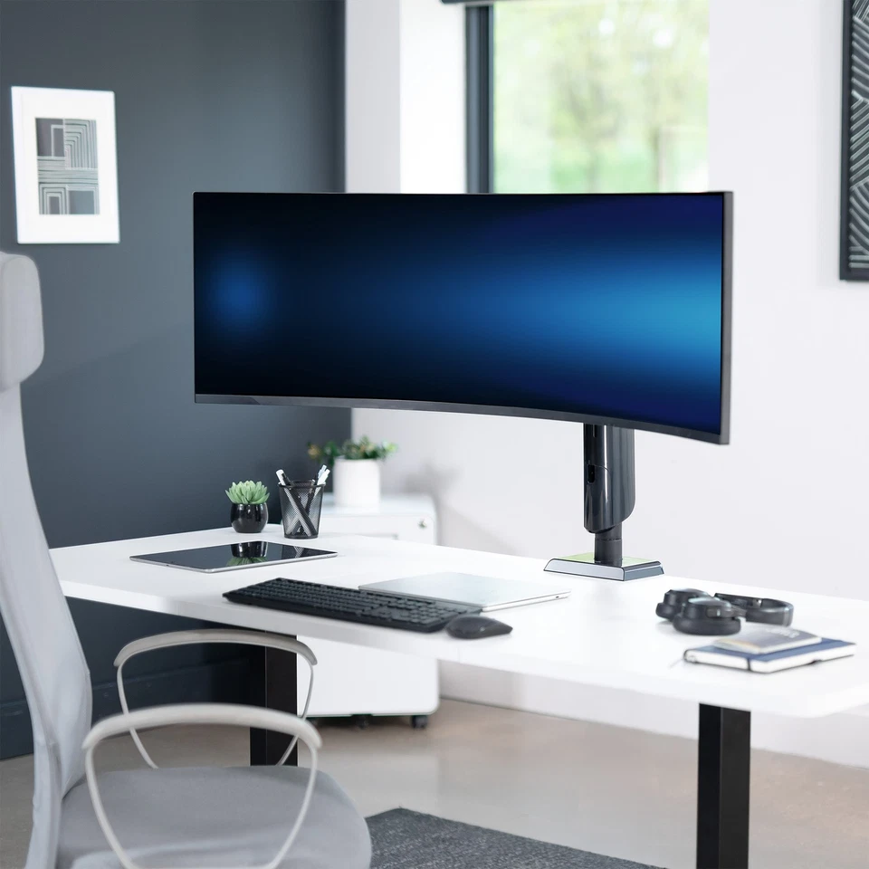 VIVO Vertical Lift Single Ultrawide Monitor Desk Mount, Up to 49" Screens - Image 2 of 4