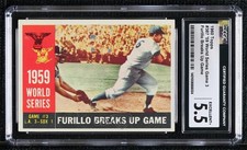 1960 Topps World Series Carl Furillo Game #3: Breaks Up (Gray Back) CGC 5.5 2d2