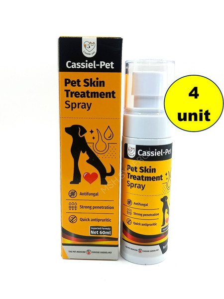 4 X Mascotas Antimicrobiano Spray Piel de Gato y Perro Herida Hongos Tiña DHL...