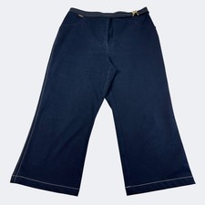St. John Sport Navy Cropped Pants High Rise Stretch Classic Minimalist Luxe 4/6