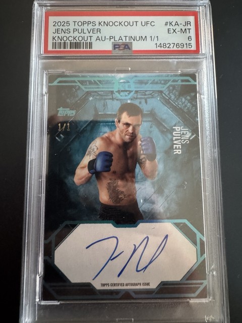 1/1 Jens Pulver 1st Ever UFC Lightweight Champ PSA 6 On Card Auto