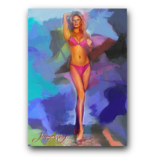 Rachel Hunter Art Card Limited 25/50 Edward Vela Signed (Celebrities Women)
