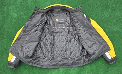 VTG Xelement Motorcycle Jacket Nylon Black Yellow PADDED Racing Men's Size XXL - Picture 9 of 13