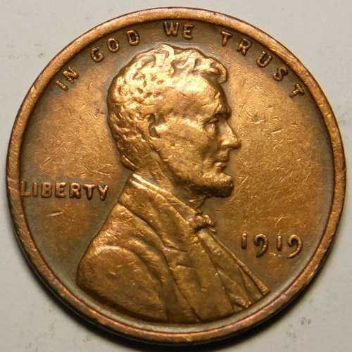 1919 P Lincoln Wheat Cent Penny EF-Cleaned  "Actual Coin Pictured"