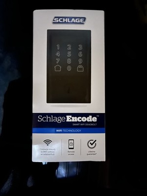 Schlage Encode Wi Fi Keypad Smart Deadbolt Door Lock, Black, App Remote Access