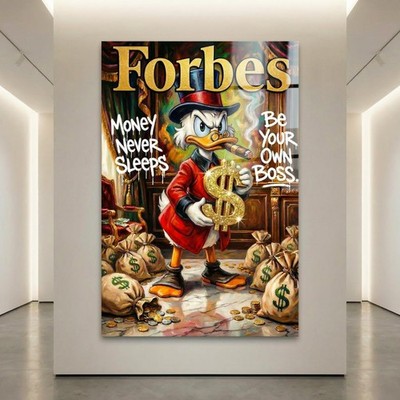 Pop Art Dagobert FORBES Kunst, Wandbild Business. Acrylglas, Leinwand, Poster