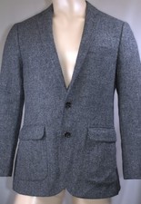 J. Crew Ludlow Blazer Moon Wool Gray Herringbone 38R 2 Button 1/2 Lined 2 Vent