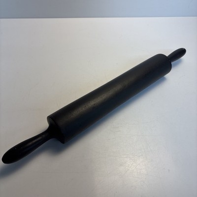 Vintage 19  Solid Wood Rolling Pin One Piece Turned Handles