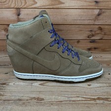 Nike Trainers Womens Size UK 8 Dunk Sky Hi Filbert Brown Wedge Hidden Heel Shoes