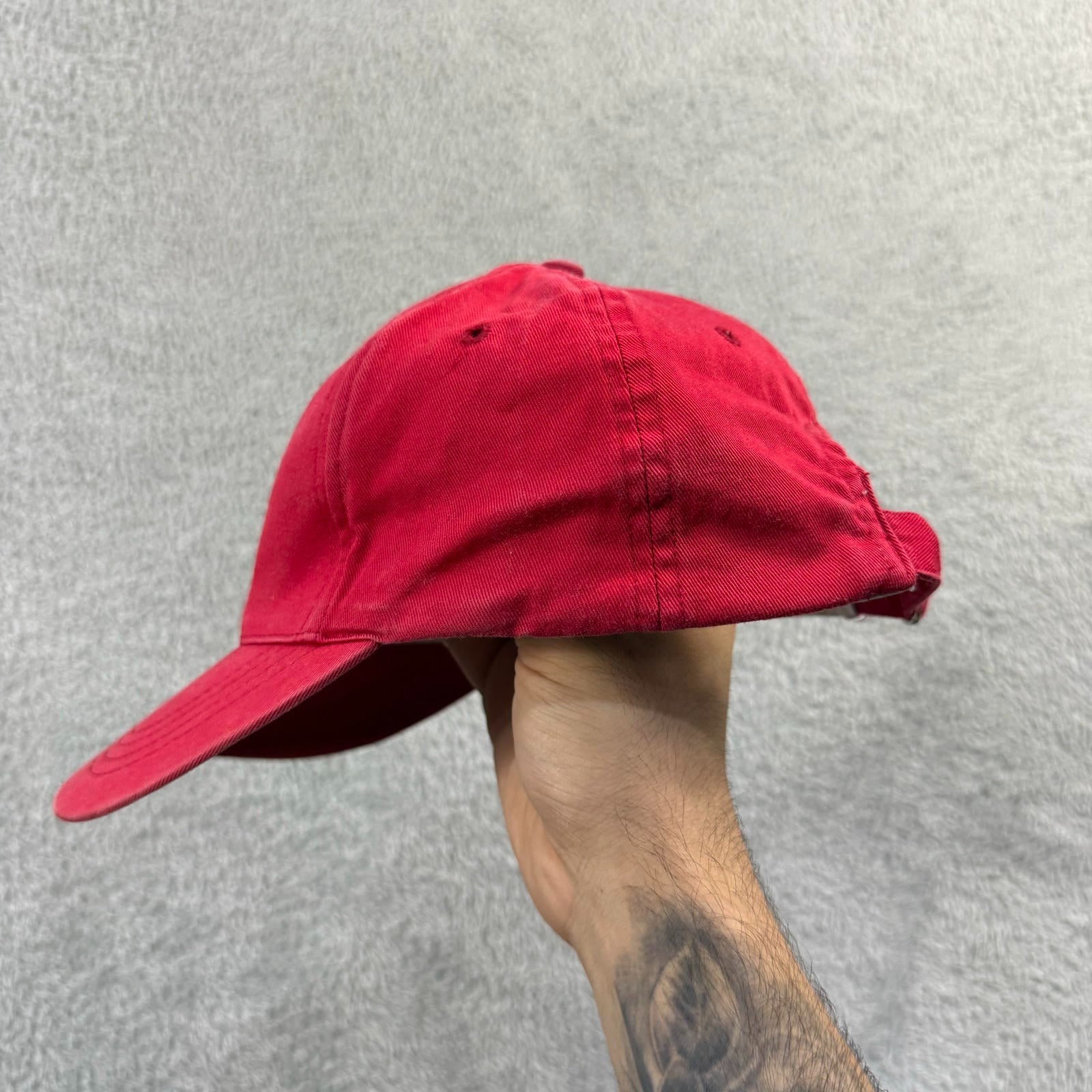 Vintage Nike 2000's Y2K Red Embroidered Swoosh Adult Adjustable Baseball Cap image 7