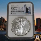 NEW YORK 2019 American Silver Eagle NEW YORK State Series $1 NGC MS70, Fast Ship