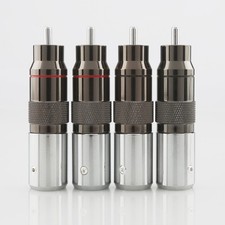 4Pcs Rhodium Plated RCA Plug HiFi DIY Audio Signal Cable Unsolder Connector 12mm