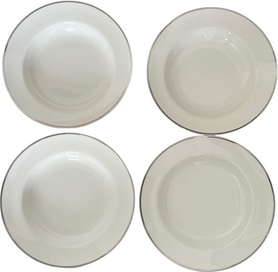 4 Maxwell Williams First Quality White Platinum Porzellan Schalen mit Rand 23 cm sehr guter Zustand