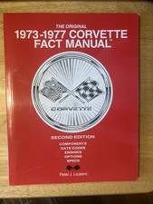 Original 1973 -1977 Corvette Fact Manual Stingray L82 Ls4 Numbers Codes C3 Book