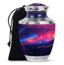 Colorful Abstract Large Cremains Urns For Human Ashes Mother Adult 10 Inch 