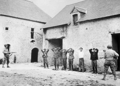 #ad German snipers surrender at a French farm which they were using as Old Photo AU $9.00