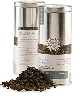 Coconut Pouchong Green Loose Leaf Tea Travel Tin 16 Servings Non GMO