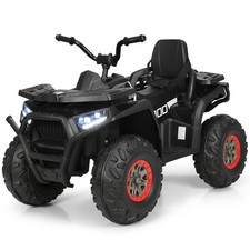 12V Kids Electric 4-Wheeler ATV Quad 2 Speeds Ride On Car w/ Music  Light Black