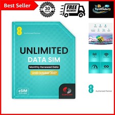 Plug & Play Unlimited Data SIM - Preloaded 5G Plan for Every Device until 2027