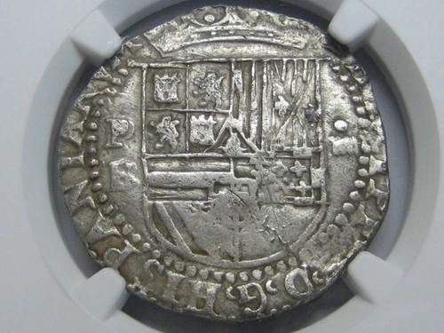 1578-95 PHILIP II 4 REAL COB POTOSI NGC XF BOLIVIA ASSAYER B COLONIAL ERA 1500s