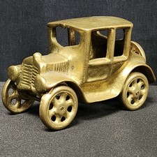Vintage Brass Ford Model T Style Car Automobile Working Wheels