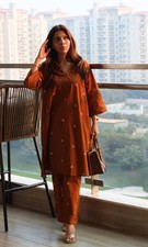 Indian Pakistani Designer Kurta Cord Set Women's Party Wear Kurti with Pant Set