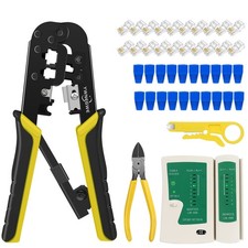 RJ45 Crimp Tool Kit For Cat5 Cat5e Cat6 Modular Plugs RJ11 6P/RJ12 8P/RJ45