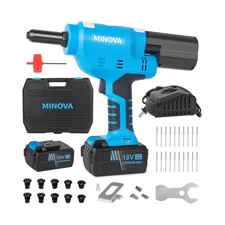 RIVETER7 Brushless Rivet Gun, Cordless Rivet Tool compatible with 1/4"(6.4mm)...