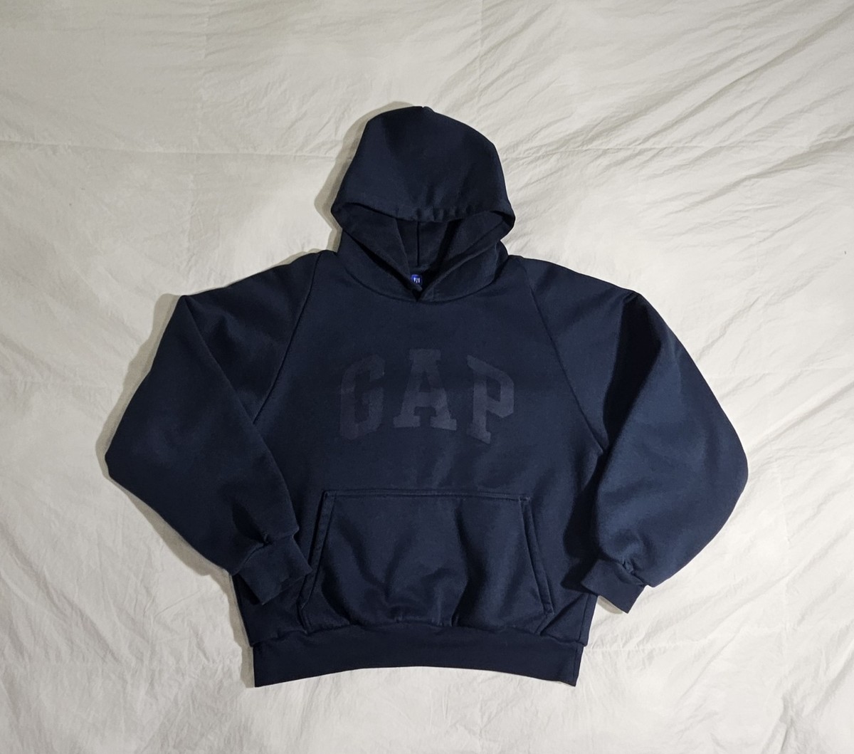 Yeezy Gap Engineered by Balenciaga Navy Blue Shrunken Dove Hoodie