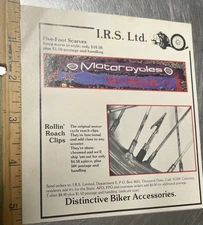 1980’s  I.R.S. LTD  Scarves  Print Ad  Cold Weather  Scarf  & Roach Clips Ad#592