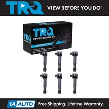 TRQ 6 Piece Engine Spark Ignition Coil Kit Direct Fit for Acura Honda V6