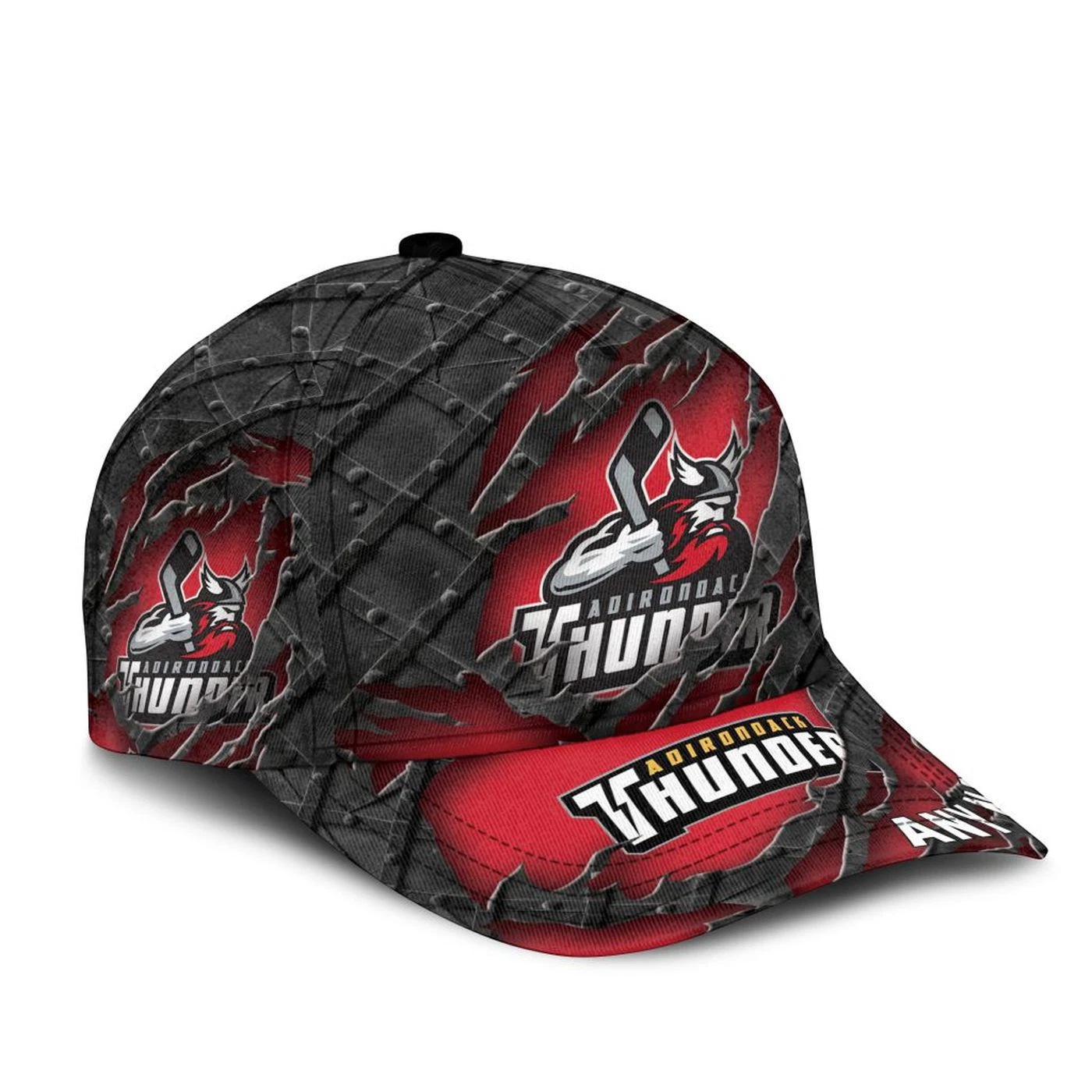 Adirondack Thunder Personalized Name Black Metal Design Classic Cap