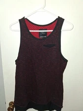 Modern Culture Red With Black Stripes Tank Top Men's Size Large