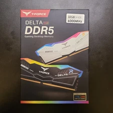 TEAMGROUP T-Force Delta RGB 32GB DDR5 6000MHz RAM (2x16GB) (Black) PC Memory