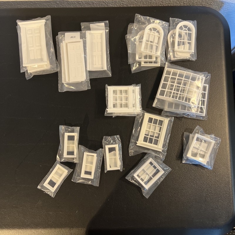 Half Inch 1:24 Inch  Scale Doors And Windows Large Assortment Jackson Miniatures